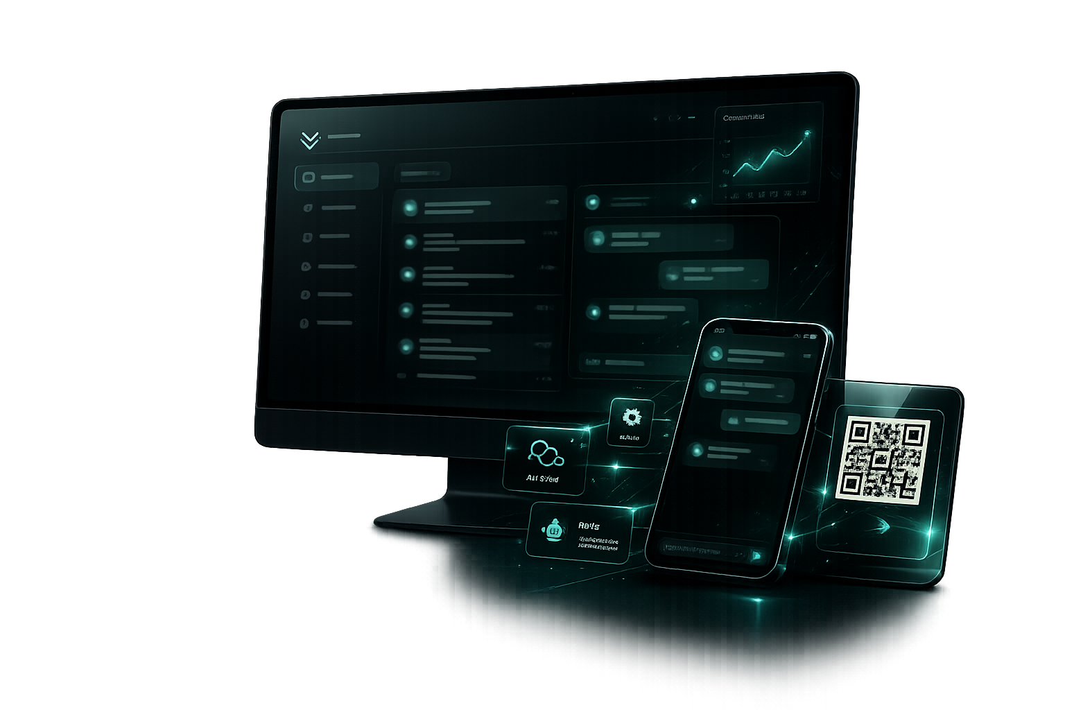 Painel do CRM de Atendimento Vendara com chat e QR Code do WhatsApp