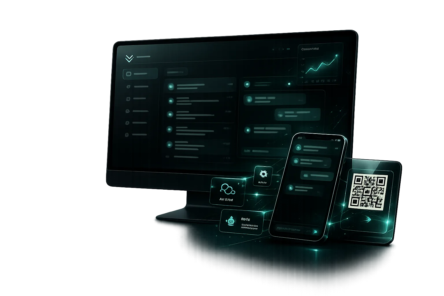 Painel do CRM de Atendimento Vendara com chat e QR Code do WhatsApp